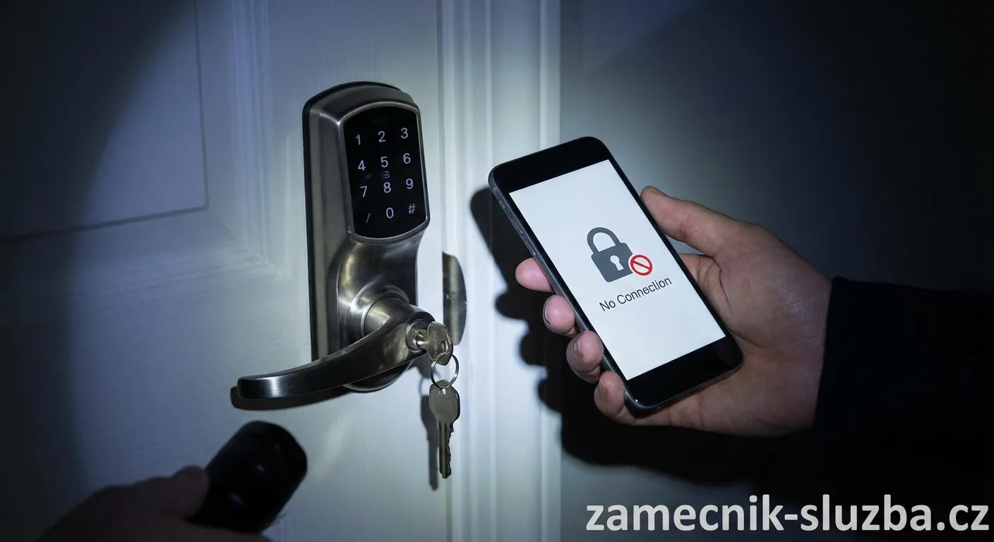 Chytrý zámek na dveřích během výpadku elektřiny