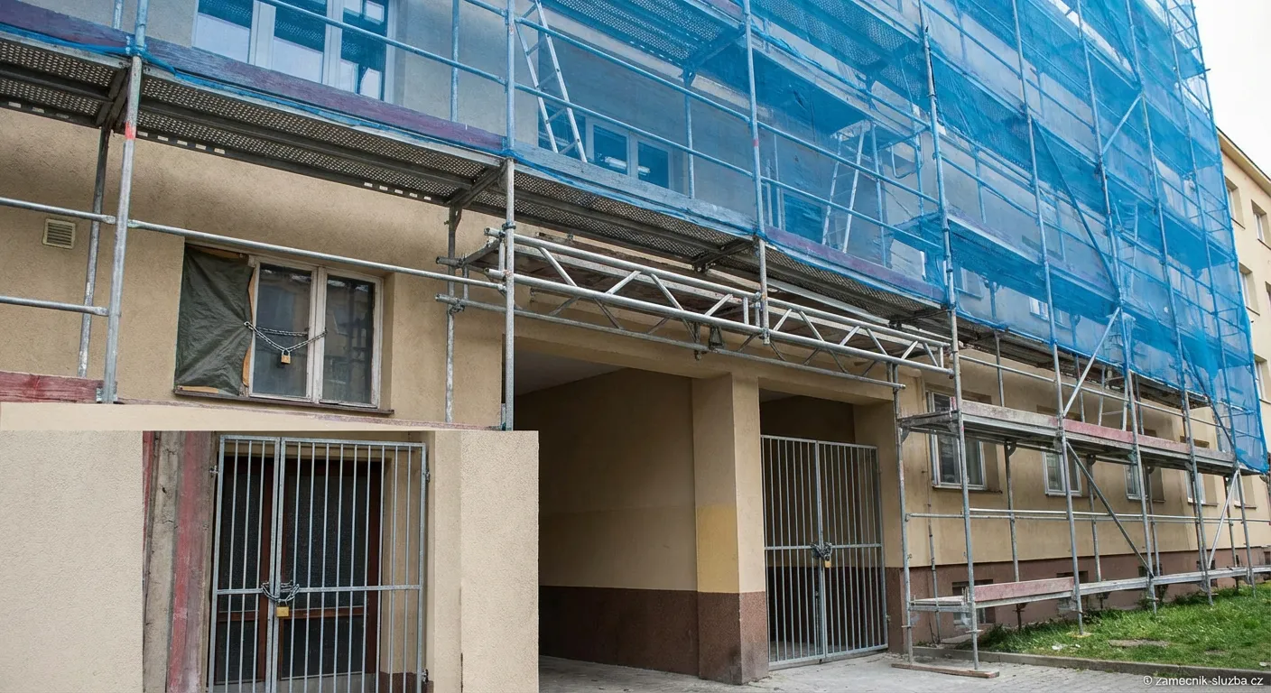 Zabezpečení bytu při rekonstrukci fasády: Rizika lešení
